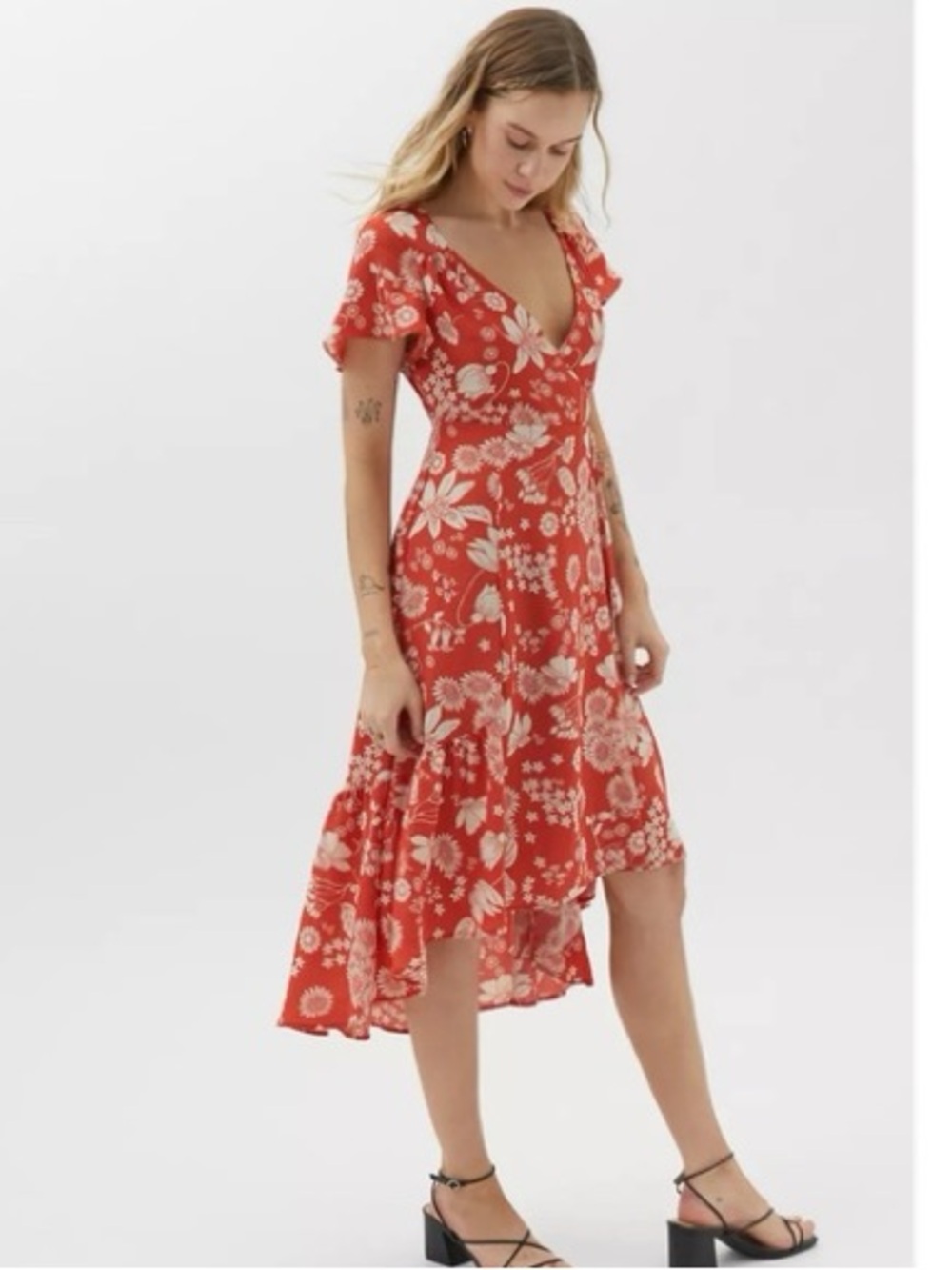 Urban Outfitters Daphne Wrap Floral Maxi Dress NWT
